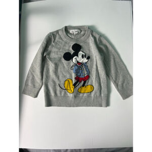 Baby Gap x Disney Mickey Mouse Sweater | Gray Knit Pullover | Toddler 3 Years |